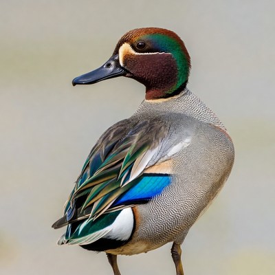 Colorful Male Pintail Duck Portrait