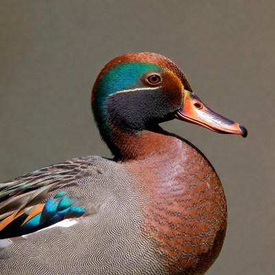 Male Mandarin Duck Portrait