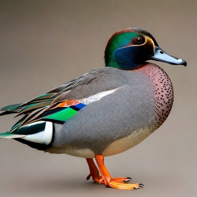 Colorful Male Mallard Duck Standing