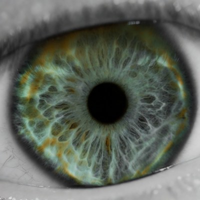 Close-up green hazel eye