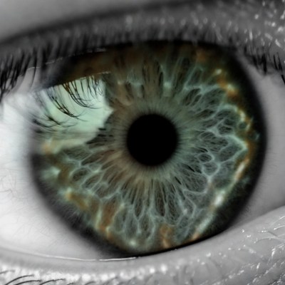 Close-up green hazel eye