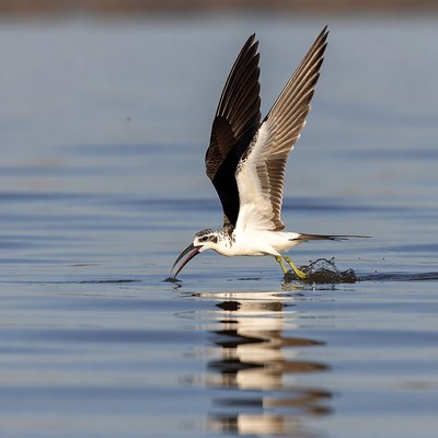Black-winged Stilt feeding in water