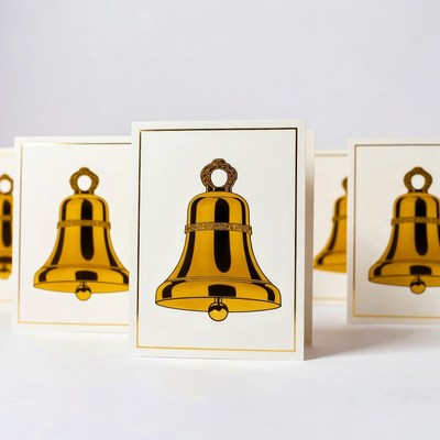 Golden Bells on White Cards