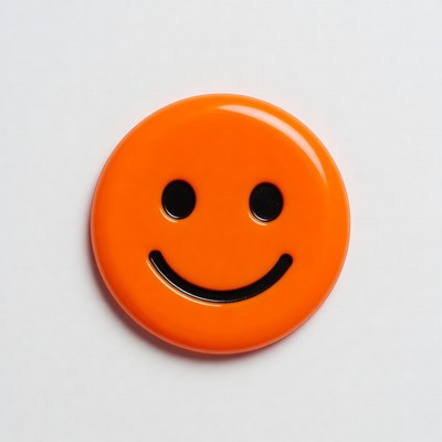 Orange Smiley Face Button