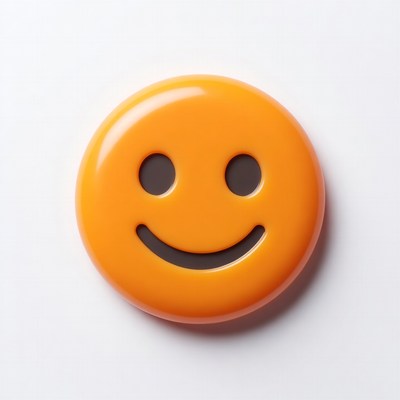 Shiny orange smiling emoji