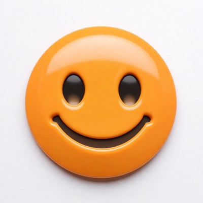 Smiling Orange Emoji Face
