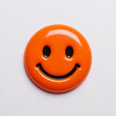Orange Smiley Face Emoticon