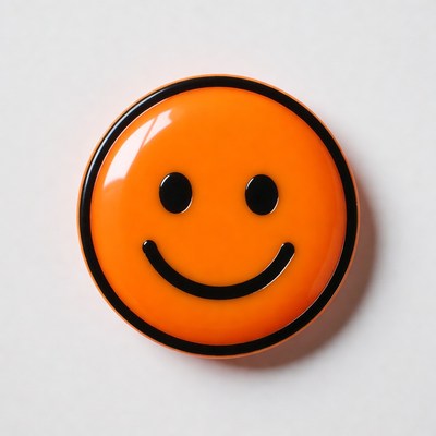 Orange Smiley Face Button