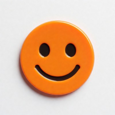 Orange Smiley Face Emoticon