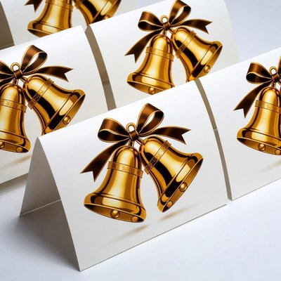 Golden Wedding Bells on Cards