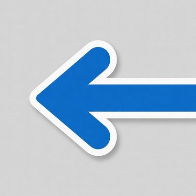 Blue Left Arrow Sticker