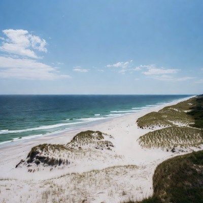 Sandy Beach with Dunes and Ocean