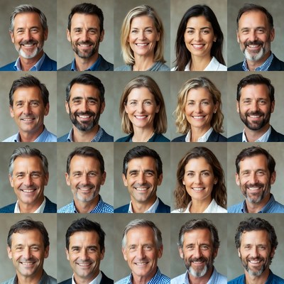 Smiling Professional Headshots Grid