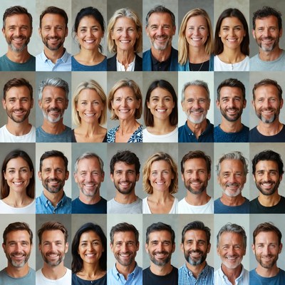 Diverse group of smiling professional headshots