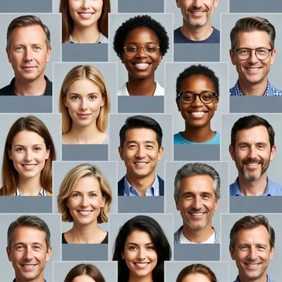 Diverse Group of Smiling Professional Headshots