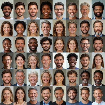 Diverse Group of Smiling Headshots