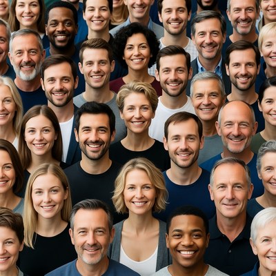 Diverse smiling group portrait