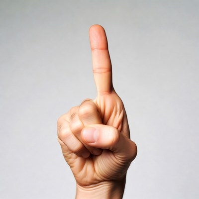Index finger raised hand gesture