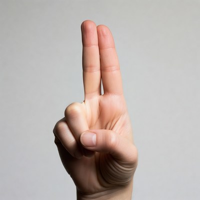 Hand making peace sign