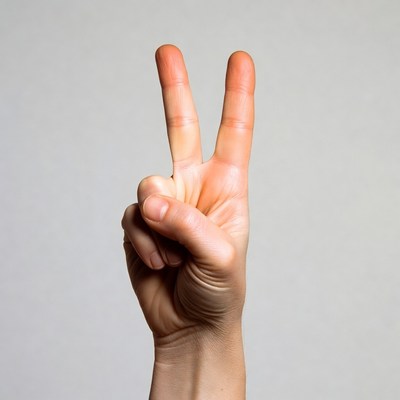Hand making peace sign