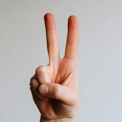 Hand making peace sign