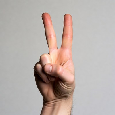 Hand making peace sign