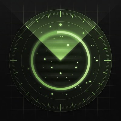 Green Radar Screen with Blips