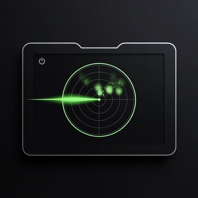 Radar Screen Detecting Green Blips