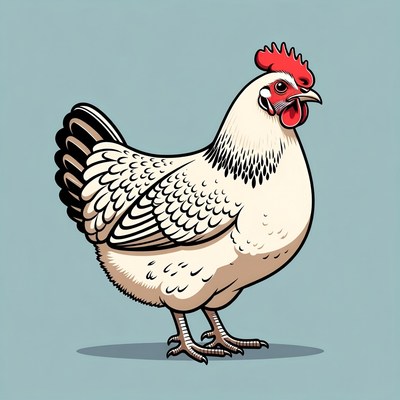 White Hen Illustration