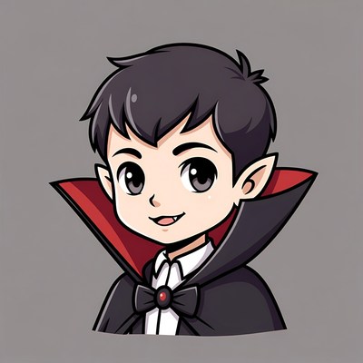 Cute chibi vampire boy