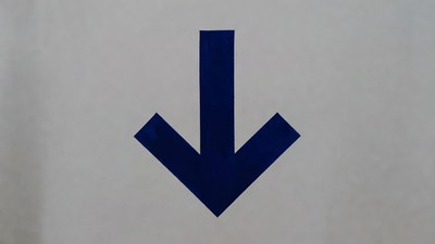 Blue Down Arrow Symbol
