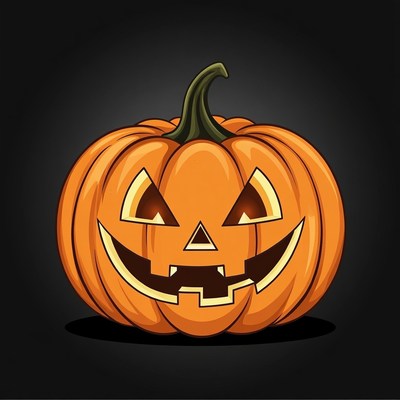 Carved Jack-o-Lantern Pumpkin