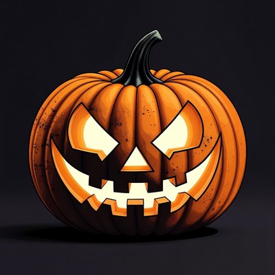 Jack-o'-lantern pumpkin on black background