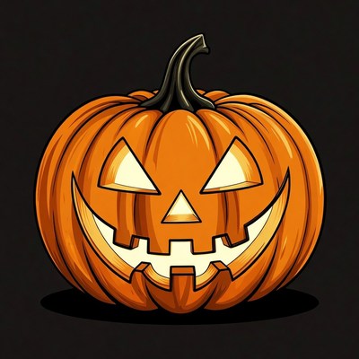 Carved Jack-o'-lantern Pumpkin