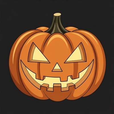 Carved Jack-o-Lantern Pumpkin