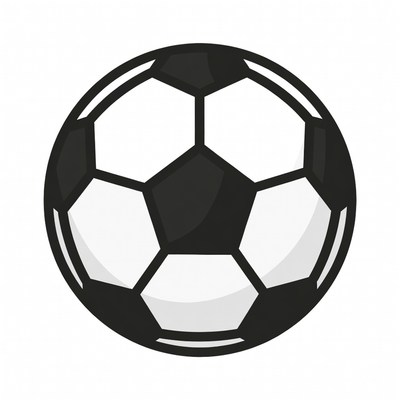 Black and white soccer ball illustration