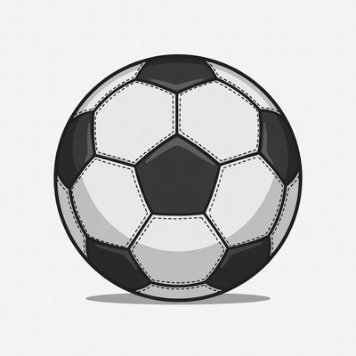 Black and white soccer ball illustration