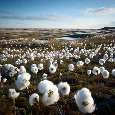 Cotton Grass Field in Tundra