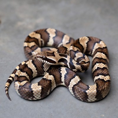Milk Snake on Gray Background