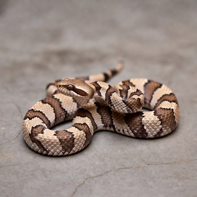 Brown Banded Snake on Gray Surface