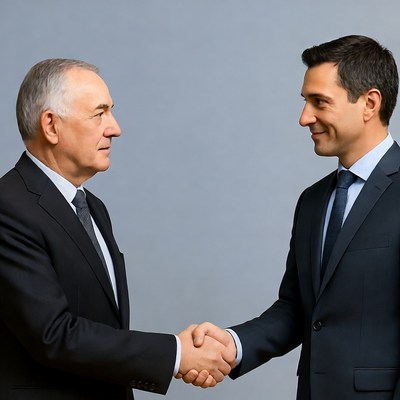 Two businessmen shaking hands