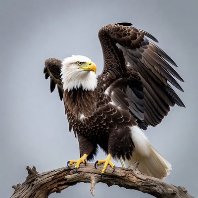 Bald eagle perched on branch