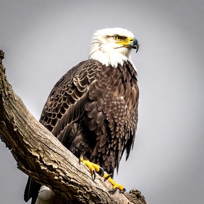 Bald eagle perched on branch