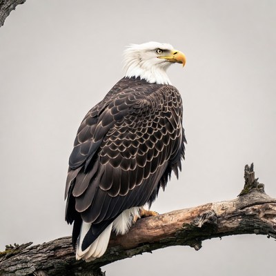 Bald eagle perched on branch