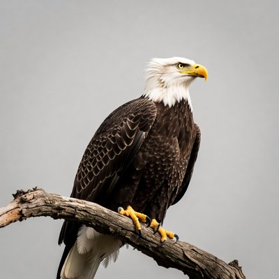 Bald eagle perched on branch