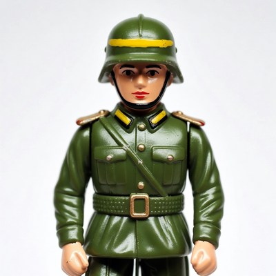 Toy Soldier in Green Uniform Helmet