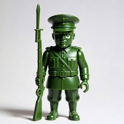 Green Toy Soldier Holding Rifle