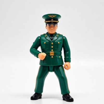 Green uniform army soldier action figure