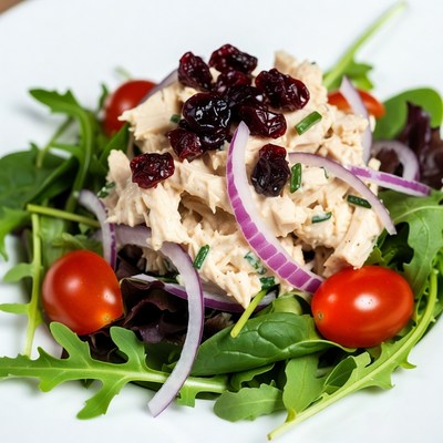 Chicken Salad with Cranberries and Greens