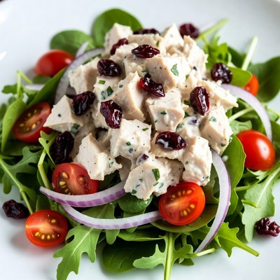 Chicken Salad with Cranberries and Arugula